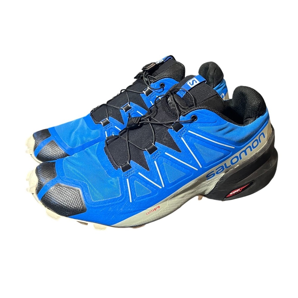 Salomon Speedcross 5 Mens 10.5 Blue Trail Running Shoes 416095